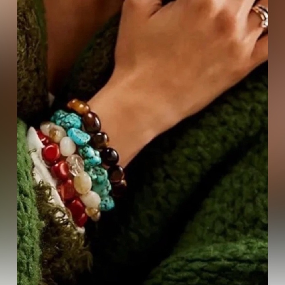 FREE PEOPLE - Smokey Quartz Stretchy Bracelet
